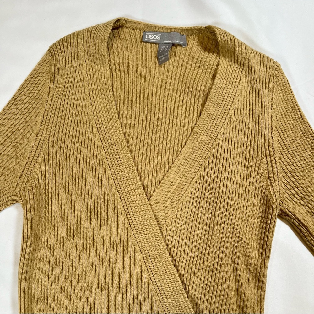 ASOS Women's V-Neck Ribbed Sweater Long‎ Sleeve Top Size 0